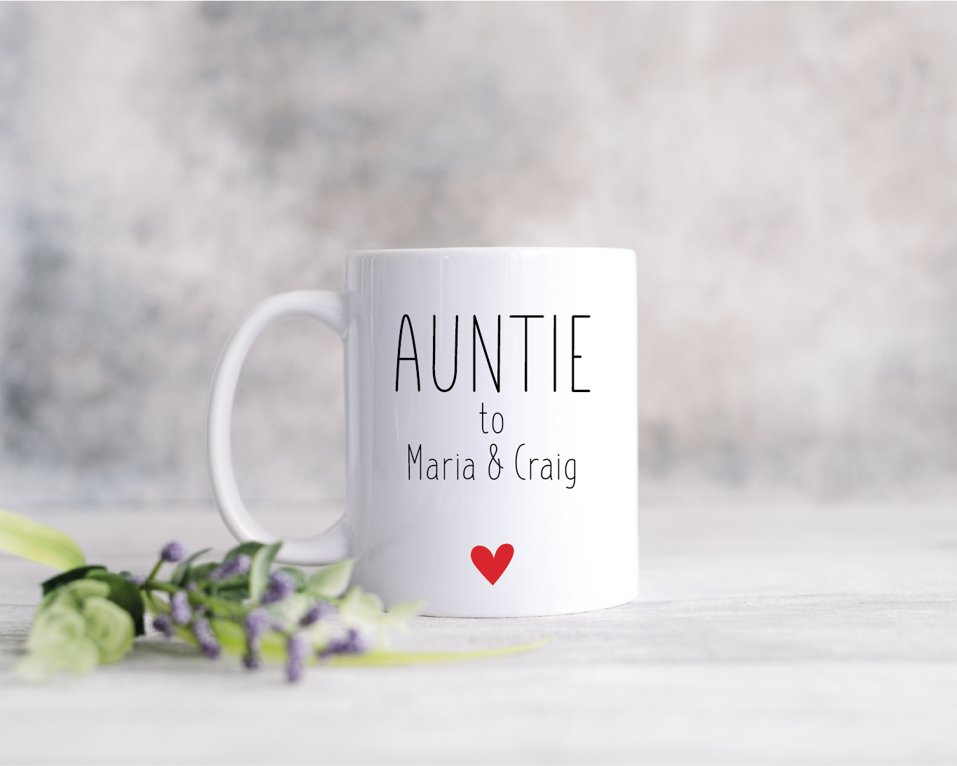 Personalised Auntie Mug with Children's Names