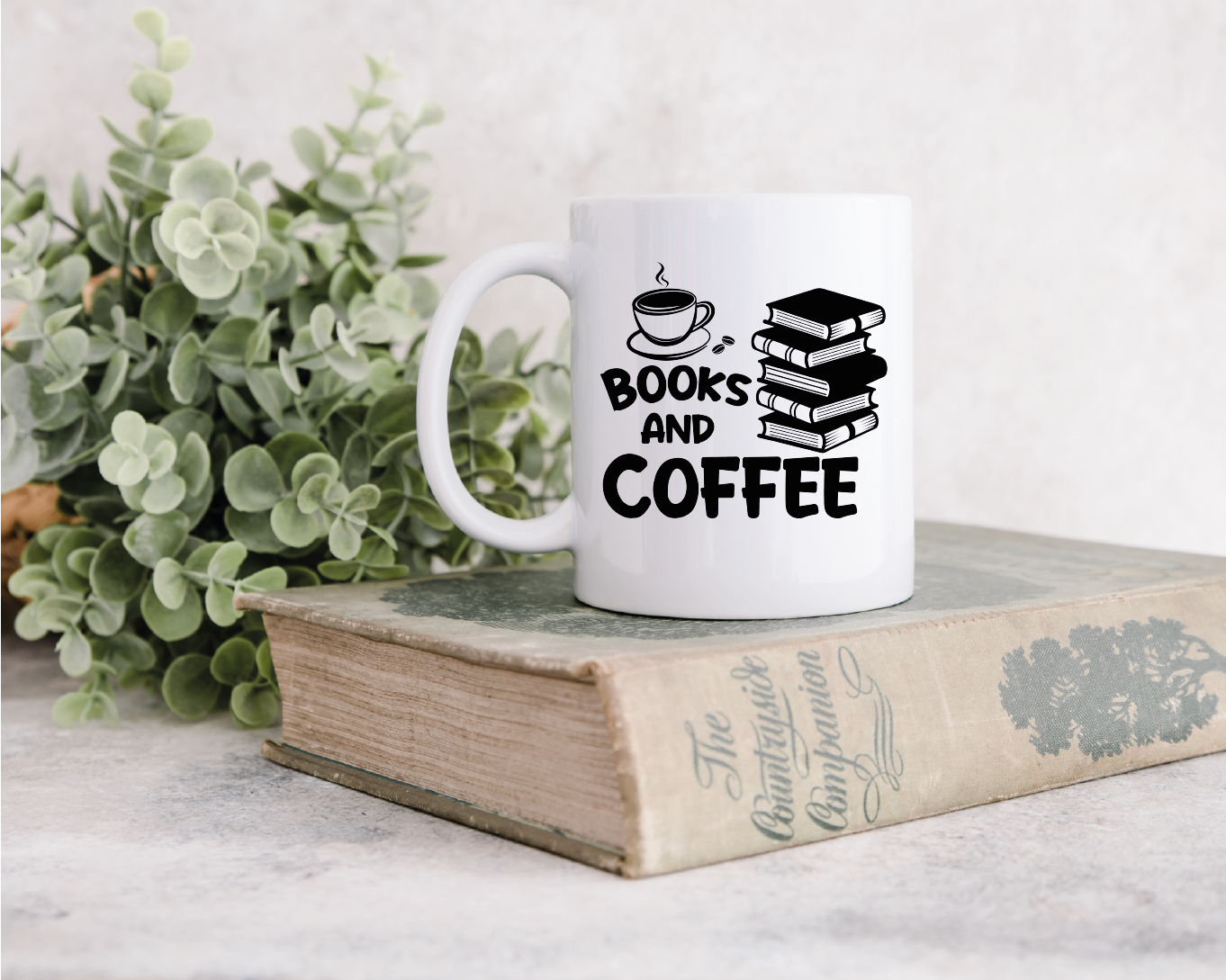 Books and Coffee Mug