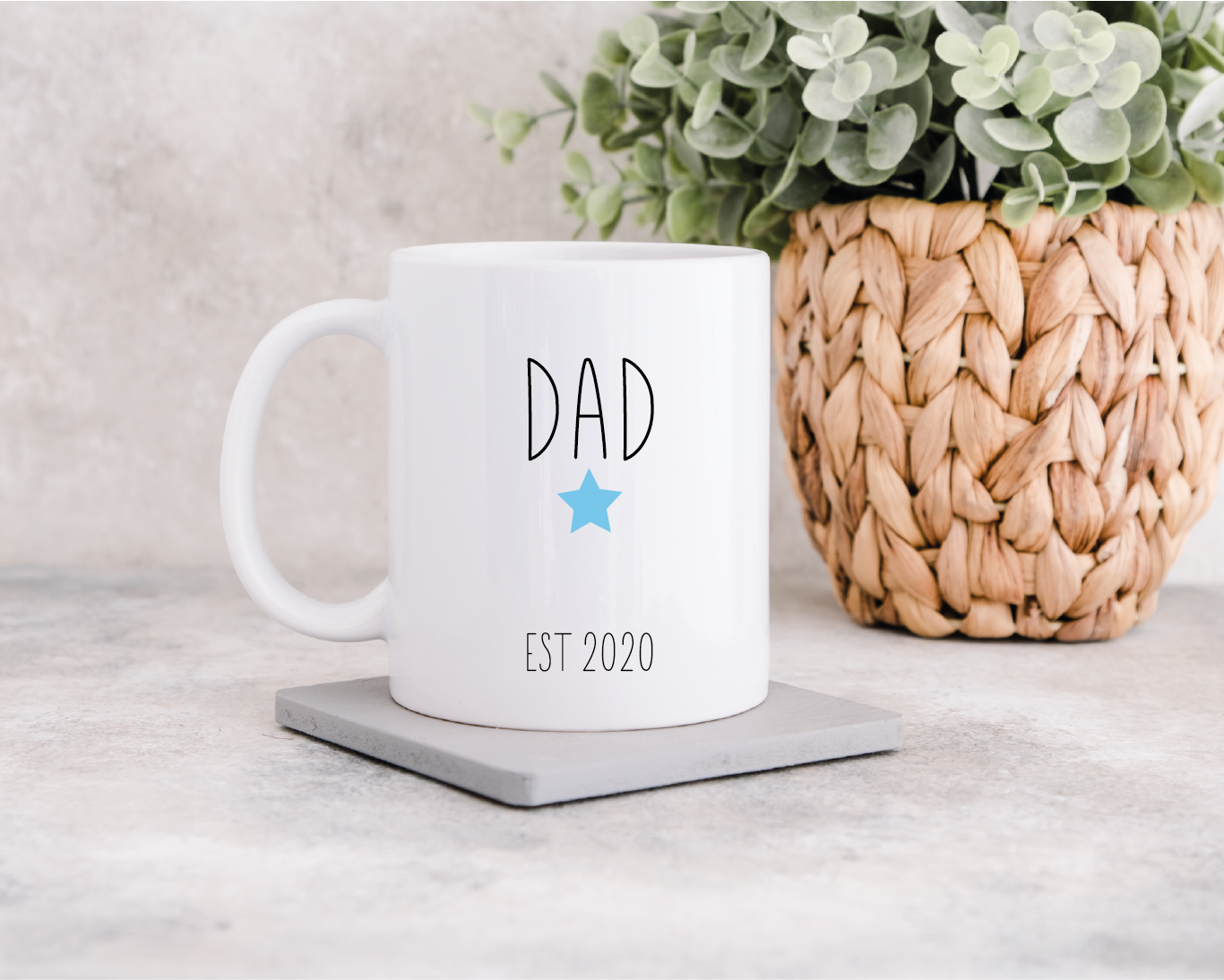 Dad Mug with EST date - Blue Star