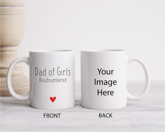 Dad Of Girls Mug with Red Heart