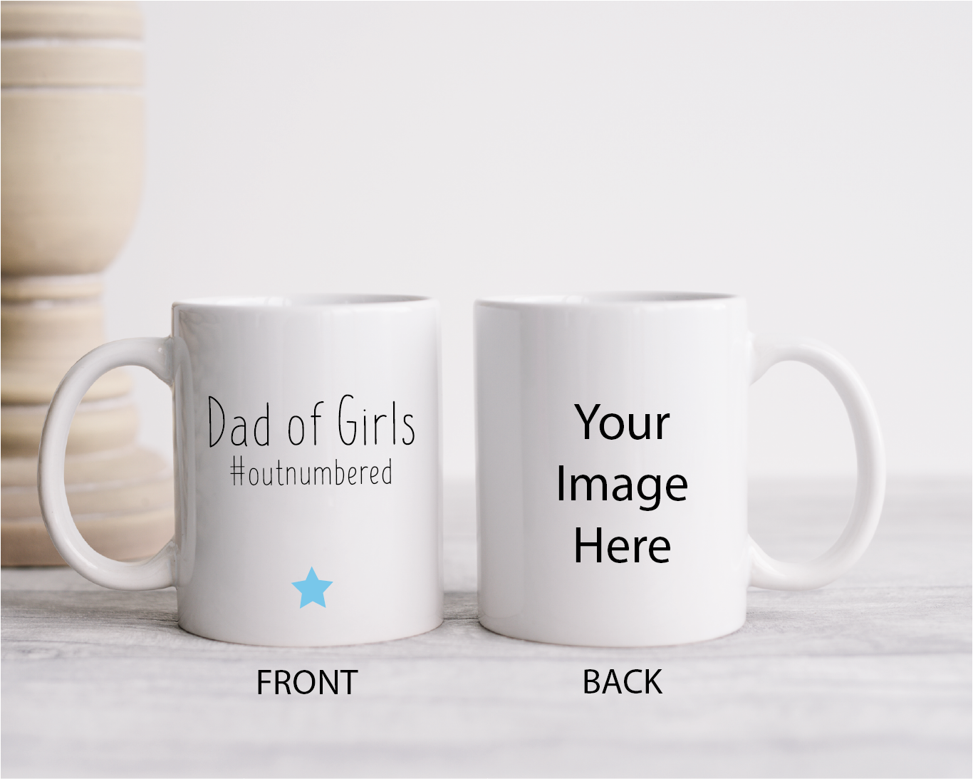 Dad Of Girls Mug with Blue Star