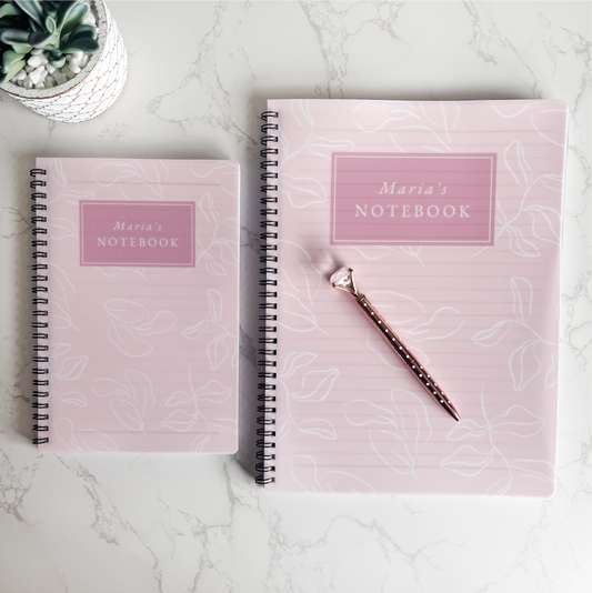 Personalised Pink Floral Notebook