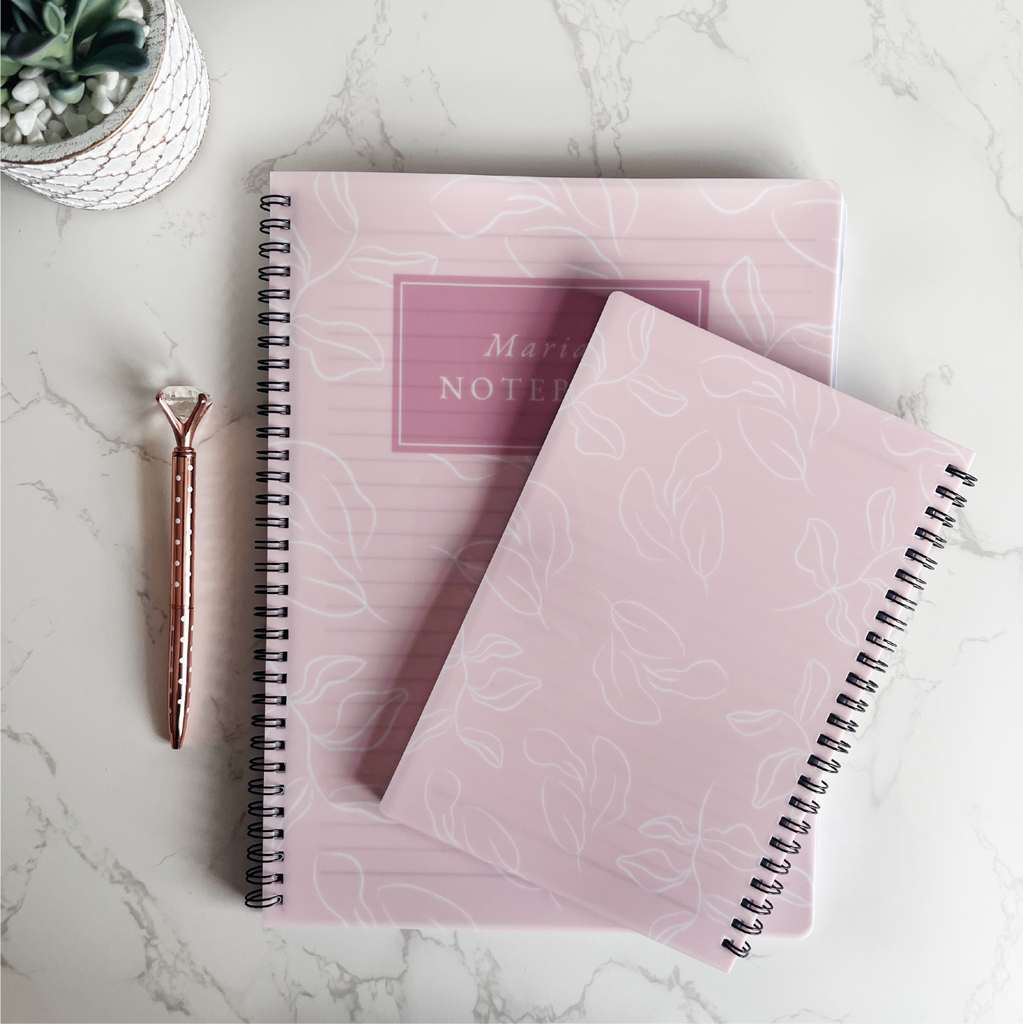 Personalised Pink Floral Notebook