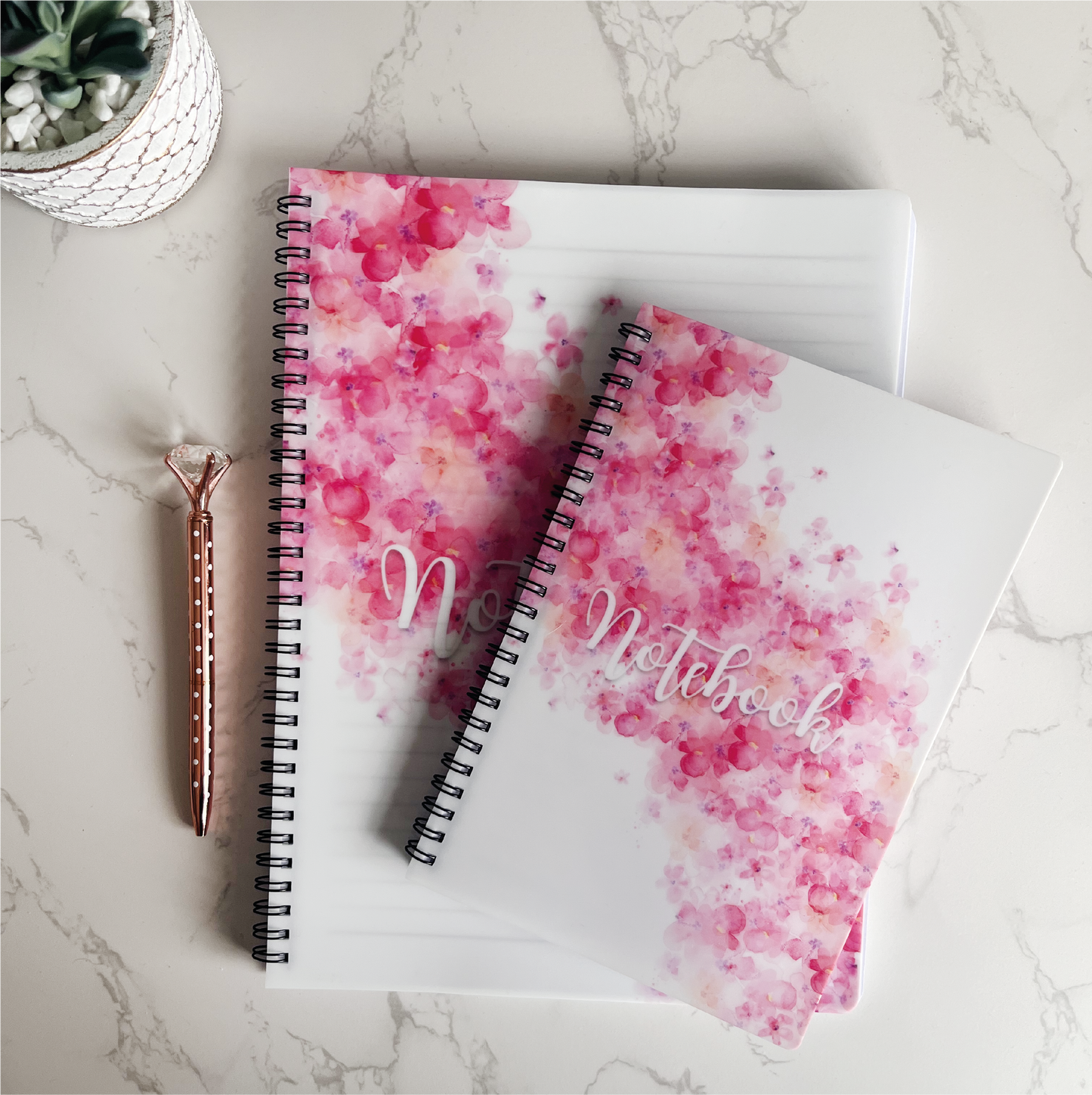 Pink Floral Watercolour Notebook